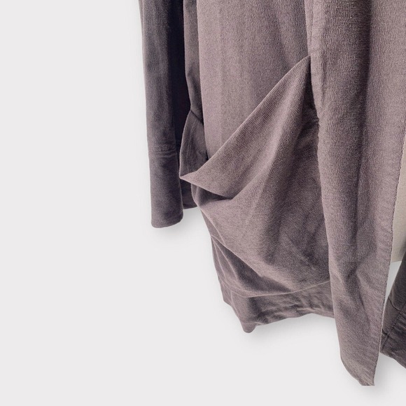 Eileen Fisher Stretch Crepe Open Long Blazer Brown XL - Picture 5 of 9